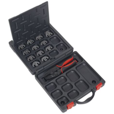 Sealey Ratchet Crimping Tool with Jaws and Storage Case AK3858COMBO