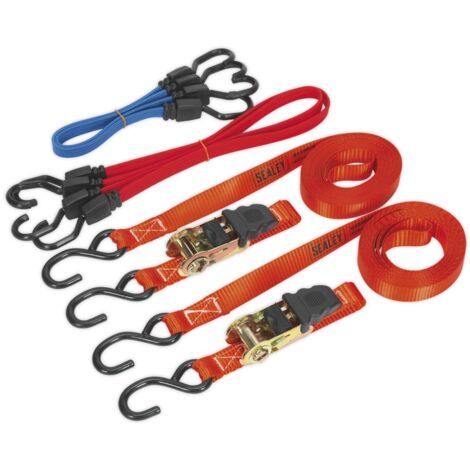 Sealey Ratchet Strap & Bungee Cord Set 6pc TD285SBD