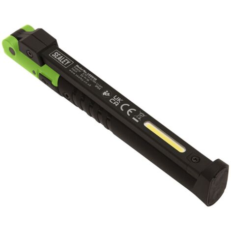 Sealey Rechargeable Slim Folding Pocket Light 2 COB & 1 SMD LED - Green LED01G