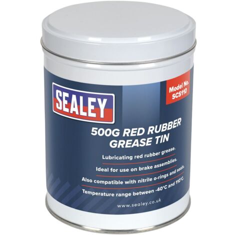 Sealey Red Rubber Grease Tin 500g SCS110