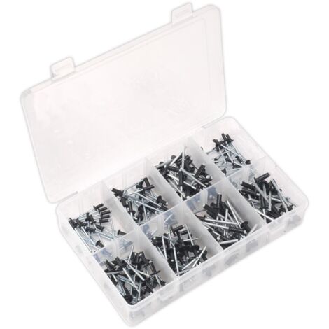 Sealey Rivet Assortment 200pc Black Anodised AB074BR