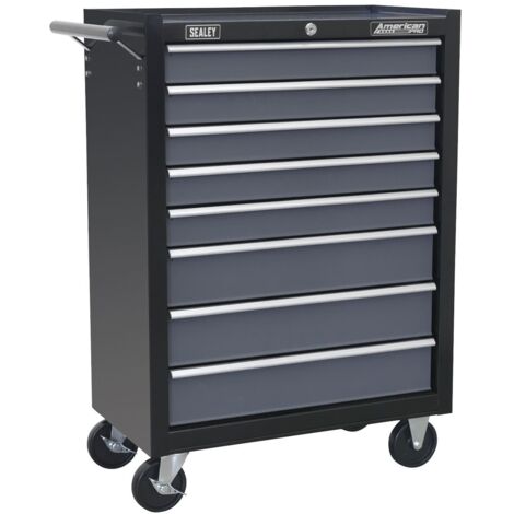 Sealey Rollcab 8 Drawer with Ball-Bearing Slides - Black/Grey AP3508TB