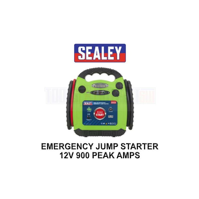 RoadStart® Emergency Jump Starter 12V 900 Peak Amps Hi-Vis Green RS1312HV - Sealey