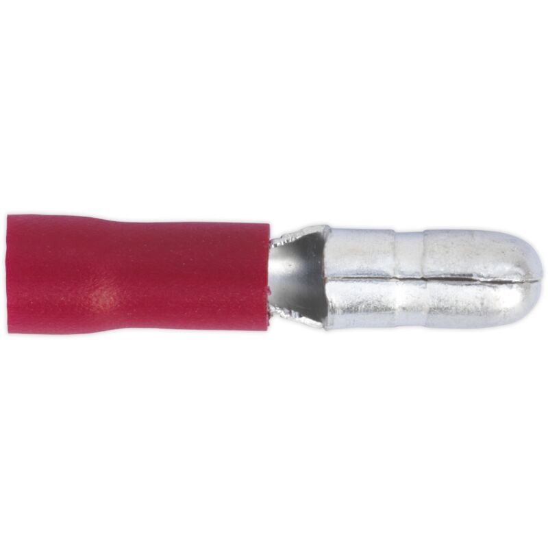 RT11 Bullet Terminal Ø4mm Male Red Pack of 100 - Sealey