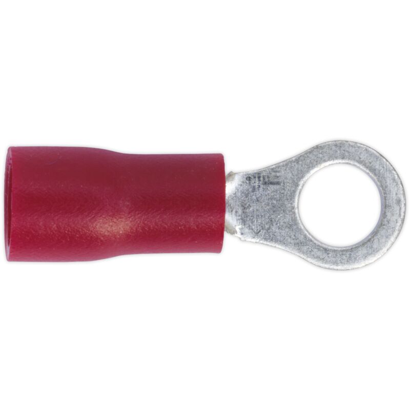 RT24 Easy-Entry Ring Terminal Ø4.3mm (4BA) Red Pack of 100 - Sealey