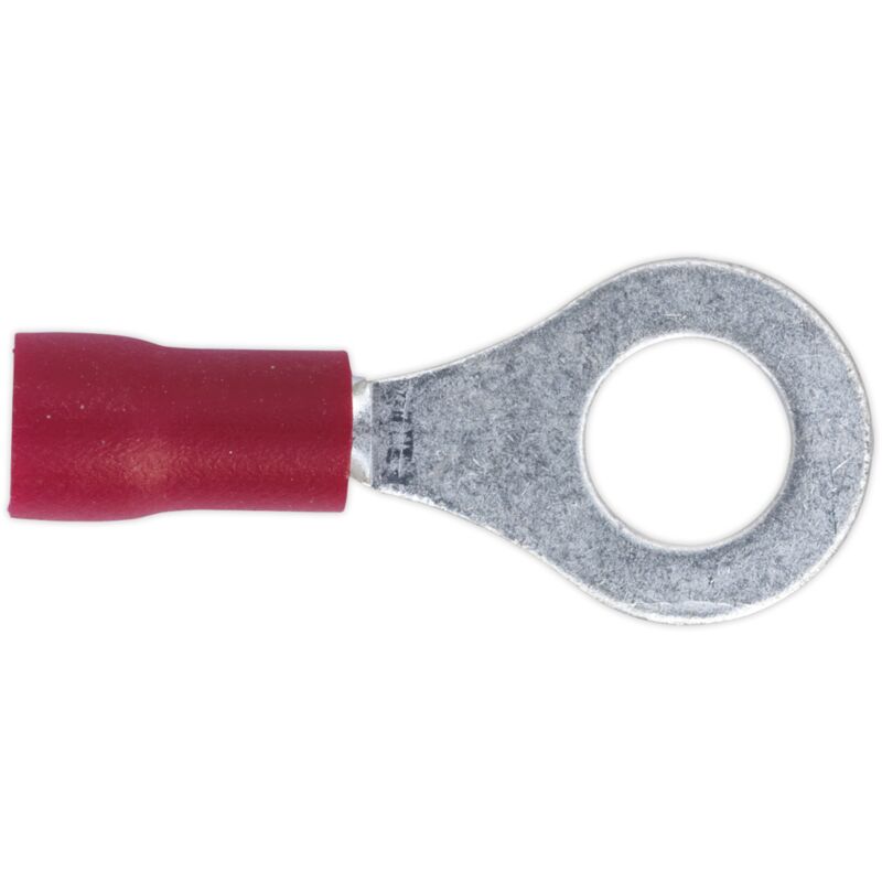 RT26 Easy-Entry Ring Terminal Ø6.4mm (1/4') Red Pack of 100 - Sealey