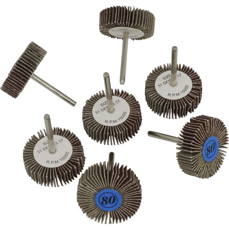 Sealey RTA7FW Rotary Tool Abrasive Flap Wheel Set 30mm 7pc