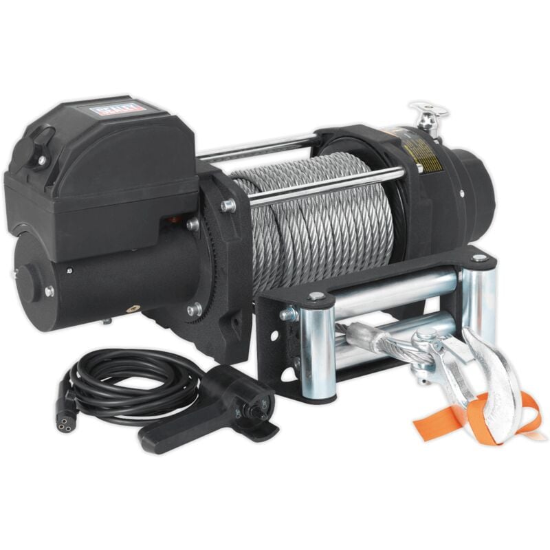 RW5675 Recovery Winch 5675kg (12500lb) Line Pull 12V Industrial - Sealey