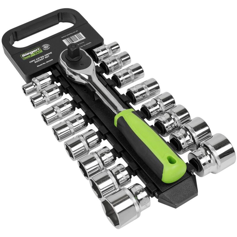S01245 Siegen Socket Set 1/2'Sq Drive 17pc - Sealey