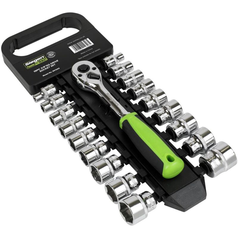 S01243 Siegen Socket Set 3/8'Sq Drive 19pc - Sealey