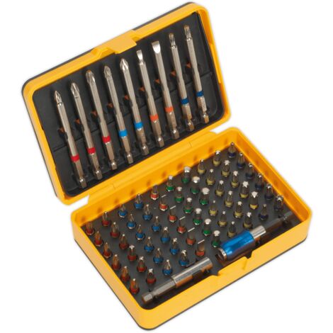 Sealey S01038 Power Tool Bit Set 71pc Colour-Coded S2