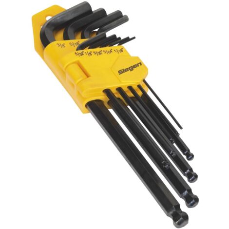 Sealey S01098 Siegen Imperial Long Ball-End Hex Key Set 9pc