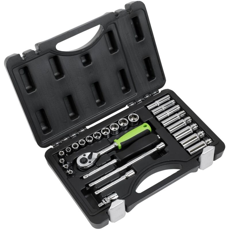 S01234 Siegen Socket Set 1/4'Sq Drive 26pc - Sealey