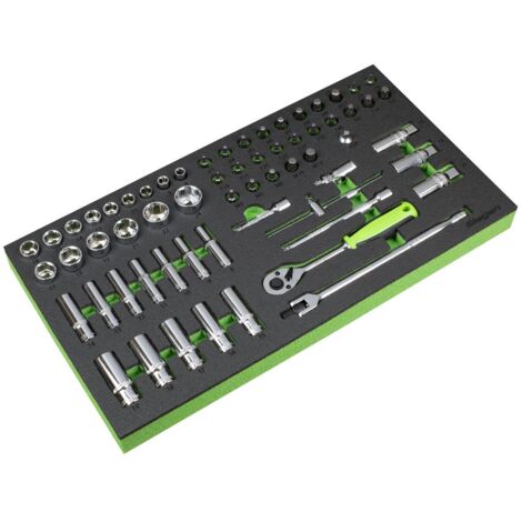 Sealey S01270 Siegen Socket Set with Tool Tray 3/8""Sq Drive 62pc