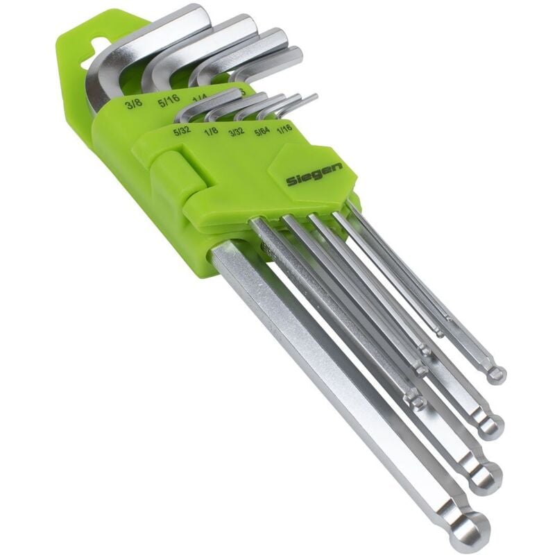 Sealey - S01261 Siegen Imperial Long Ball-End Hex Key Set 9pc