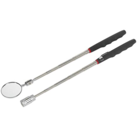 Sealey S0941 Siegen Telescopic Magnetic LED Pick-Up Tool & Inspection Mirror Set 2pc