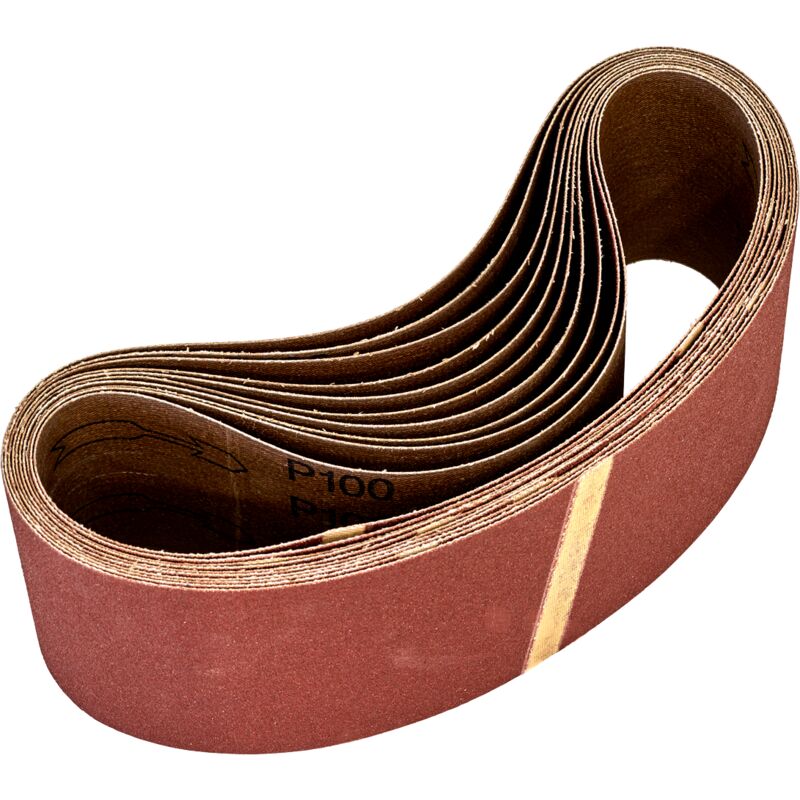 Sealey - WSB53100 Worksafe® 75 x 533mm Sanding Belt 100Grit - Pack of 10