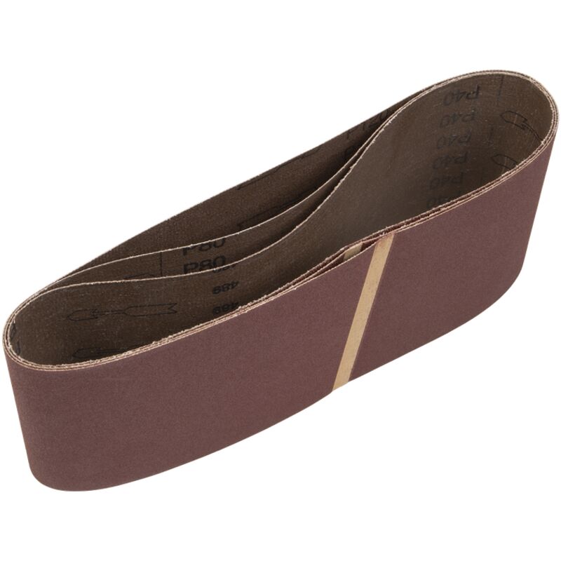 Sanding Belt 100 x 610mm - Assorted Pack of 3 - Sealey