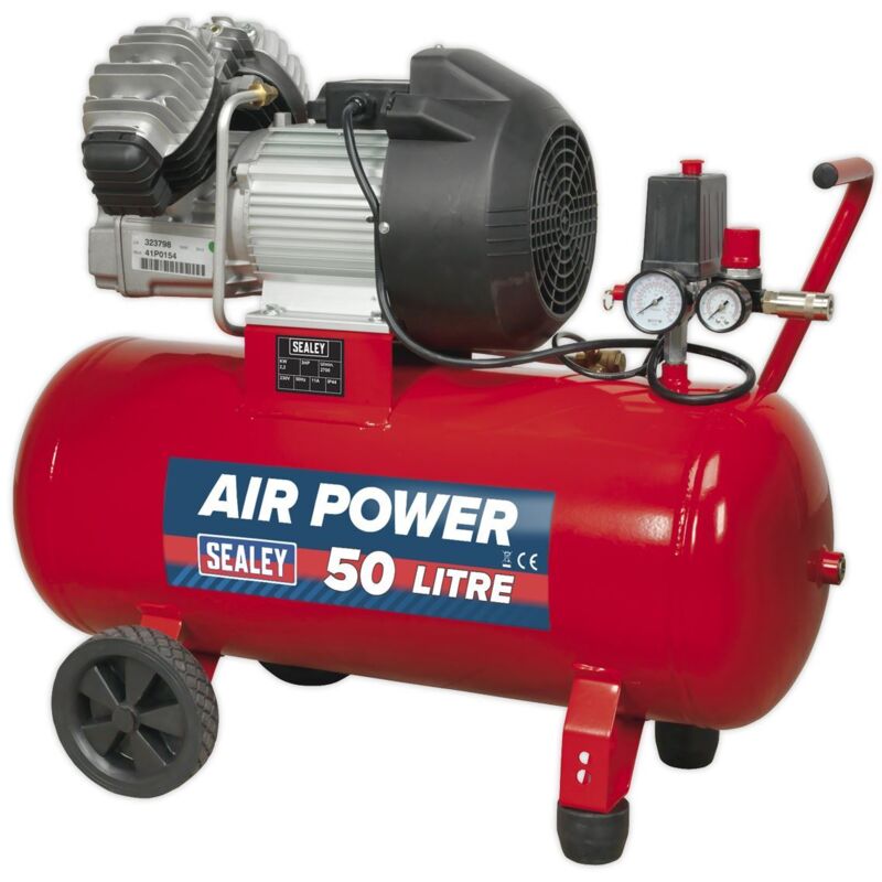 Sealey - Air Compressor 50L v Twin Direct Drive 3hp SAC05030