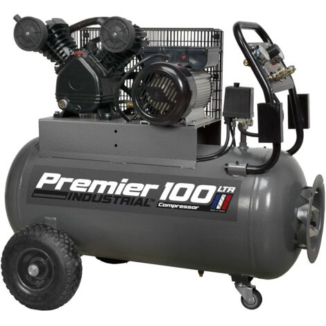 Sealey SAC3103B Premier 100L Belt Drive Air Compressor with Front Control Panel 3hp