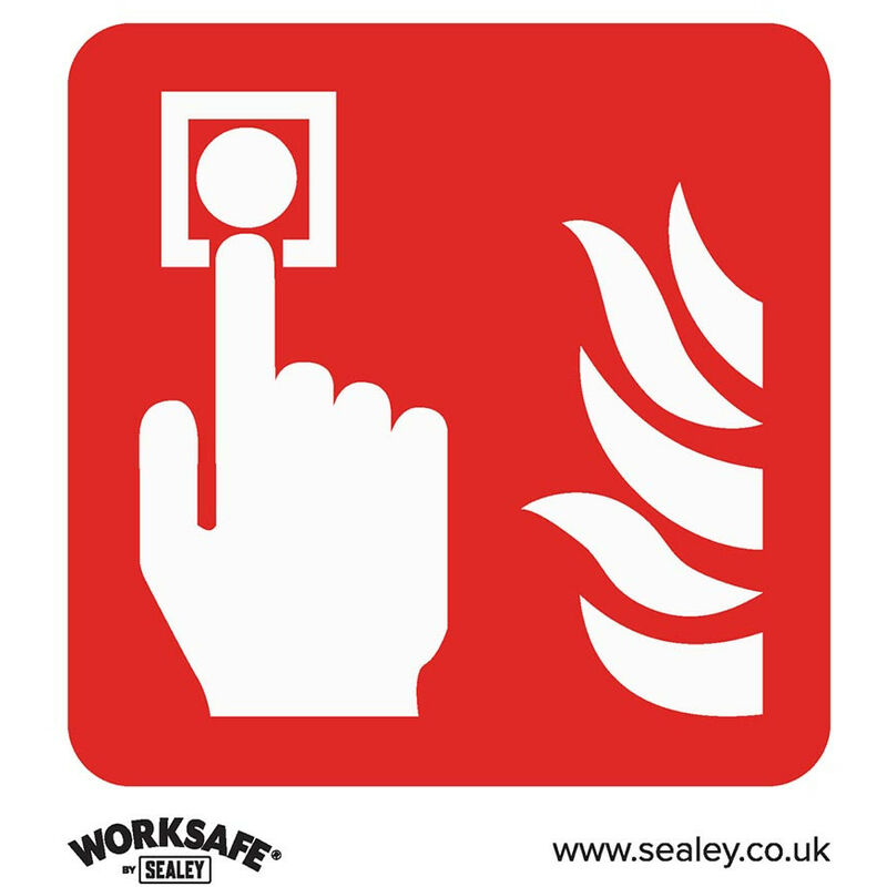 Sealey SS31P10 Safe Conditions Safety Sign - Fire Alarm Symbol - Rigid Plastic - Pack of 10