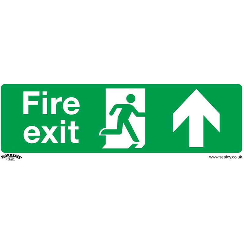 Sealey SS28P10 Safe Conditions Safety Sign - Fire Exit (Up) - Rigid Plastic - Pack of 10
