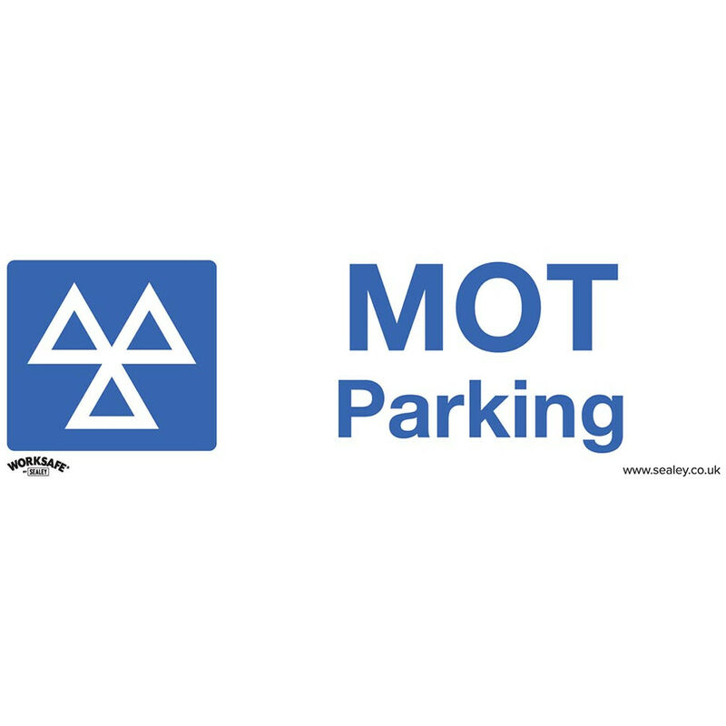 Sealey - SS49P10 Warning Safety Sign - MOT Parking - Rigid Plastic - Pack of 10