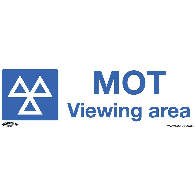 SS50V10 Warning Safety Sign - MOT Viewing Area - Self-Adhesive Vinyl - Pack of 10 - Sealey