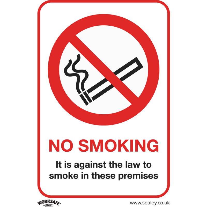 Sealey - Safety Sign - No Smoking (On Premises) - Plastic - Pk of 10