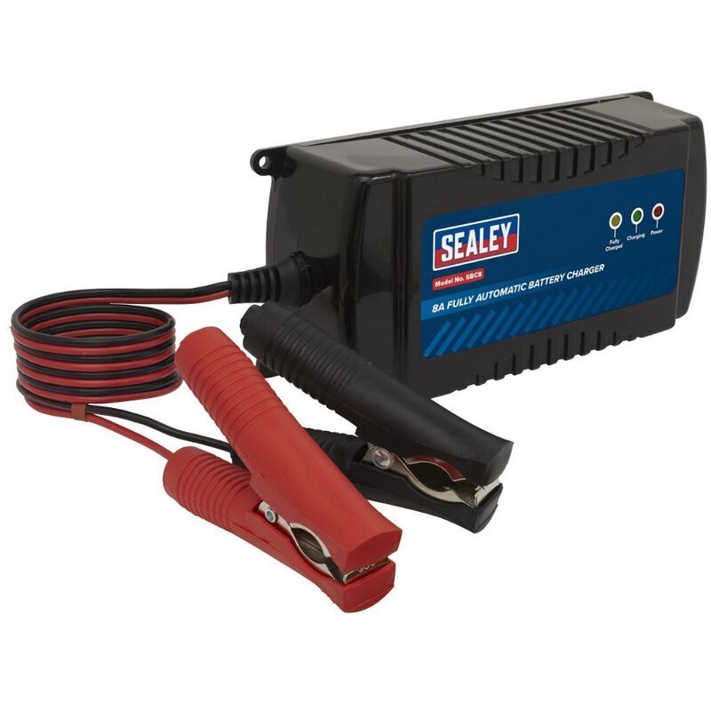 Sealey - SBC8 Battery Charger Maintainer 12V 8A Fully Automatic