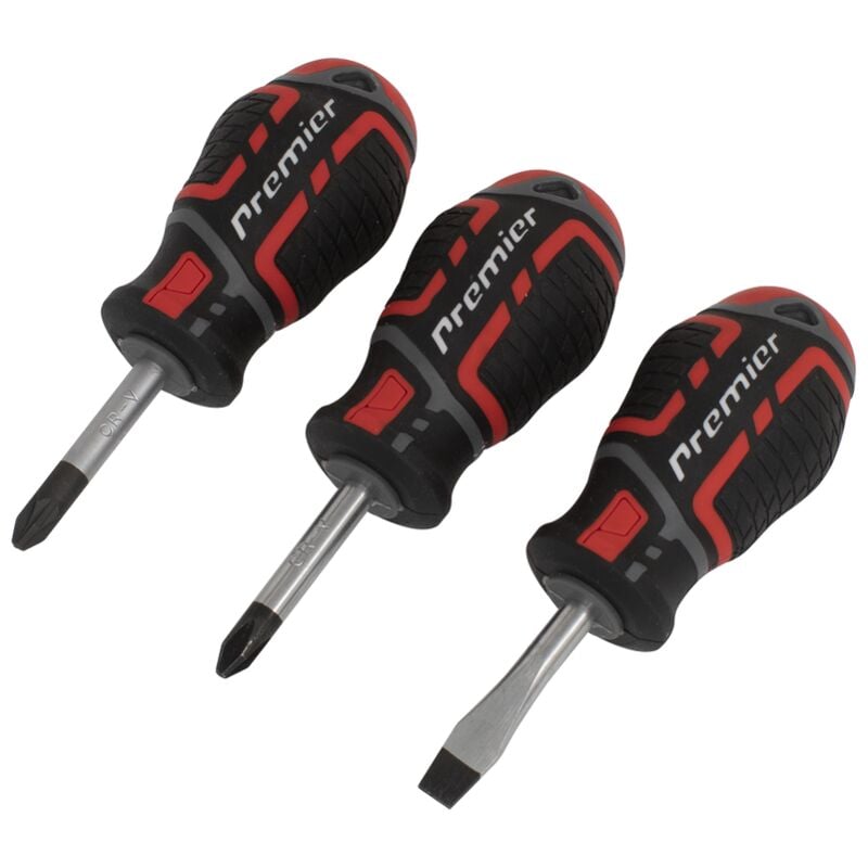 Sealey - Screwdriver Set 3 Piece GripMax Stubby