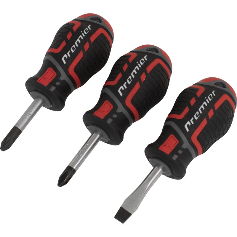 Sealey - AK4328 Premier GripMAX® Stubby Screwdriver Set 3pc