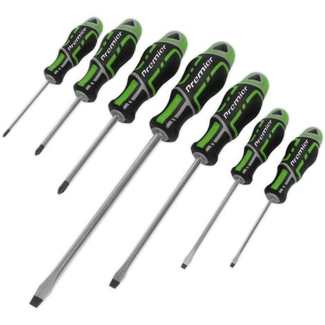 Sealey Screwdriver Set Grip Max 7pc - Hi-Vis Green AK4325HV