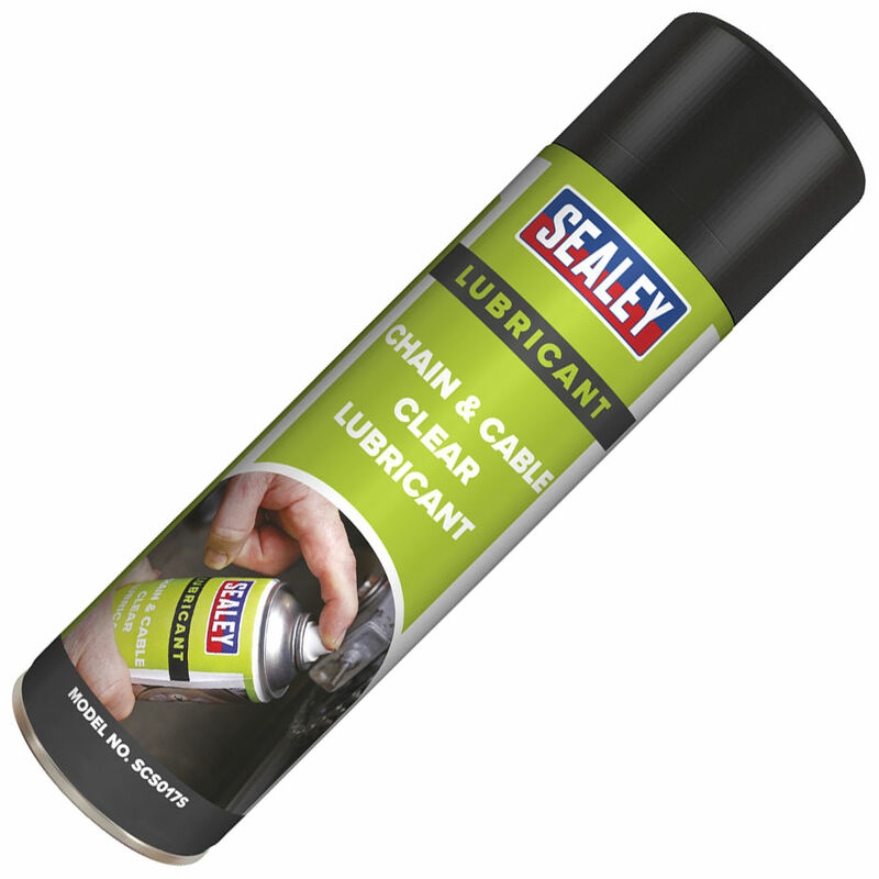 SCS017S Chain & Cable Clear Lubricant 500ml - Sealey