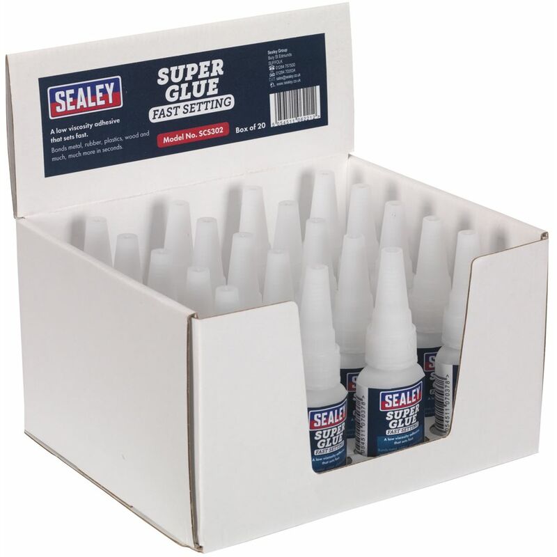 Super Glue Fast Setting 20g Pack of 20 SCS302 - Sealey