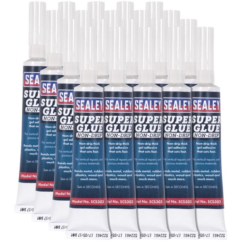 SCS303 Non-Drip Gel Super Glue 20g - Pack of 20 - Sealey