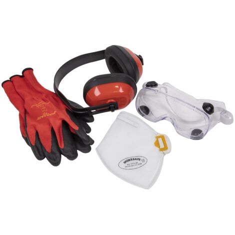 Sealey SEP4 Worksafe® Flexi Grip Gloves, FFP2 Mask, Goggles & Ear Defenders