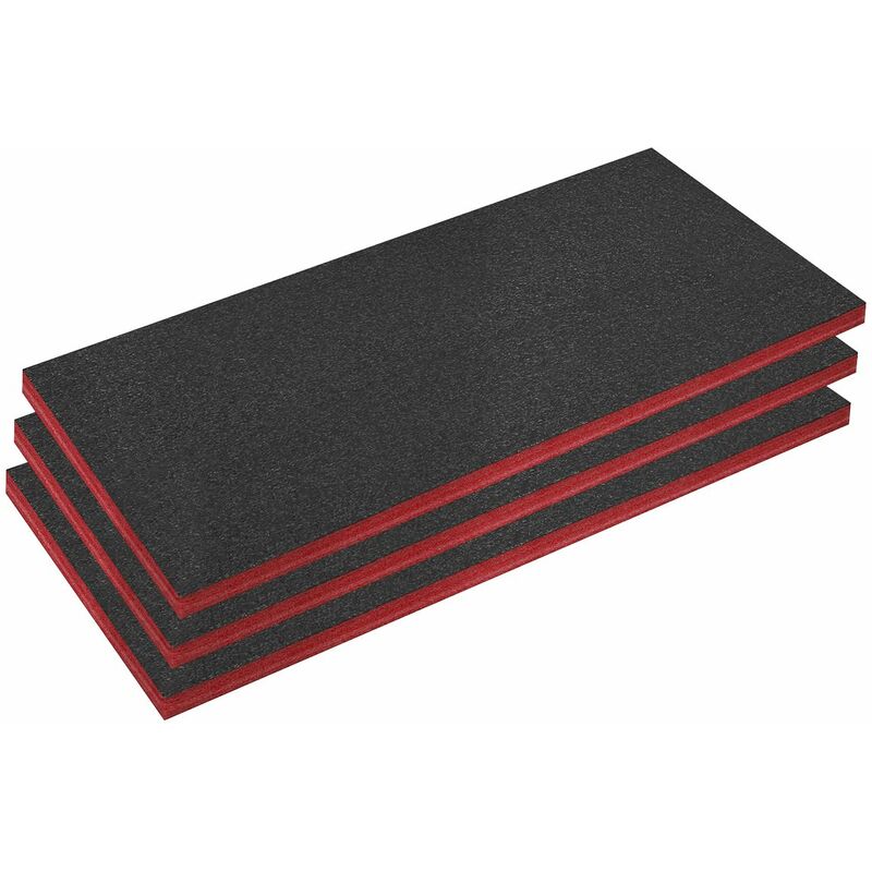 Sealey - Easy Peel Shadow Foam® Red/Black 50mm - Pack of 3 SFPK50R