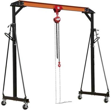 Sealey SG1000KIT Portable Lifting Adjustable Gantry Crane 1 Tonne & Hoist Combo