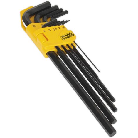 Neilsen 9pc Extra Long Metric Ball Point Hex Allen Key Set Allan Alan 1 ...