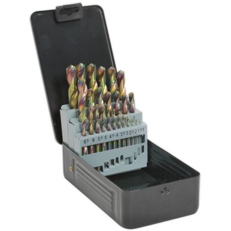 Sealey Siegen HSS Edge Ground Drill Bit Set 25pc - DIN 338 S0938