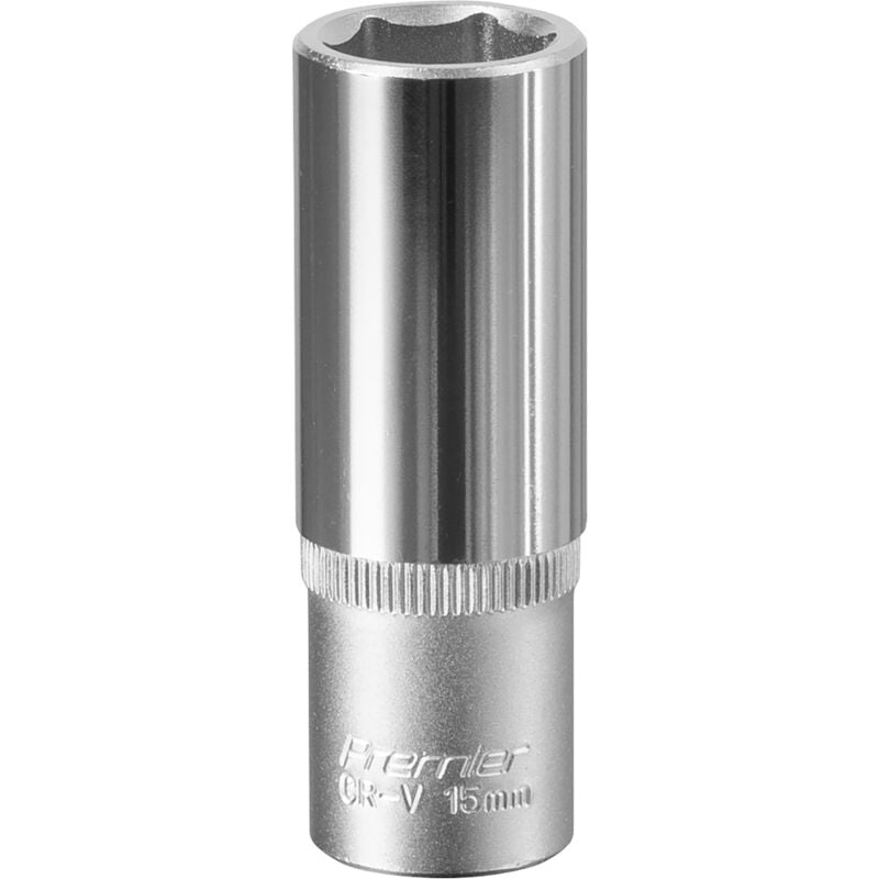 S3815D Premier Deep Socket 3/8'Sq Drive 15mm - Sealey
