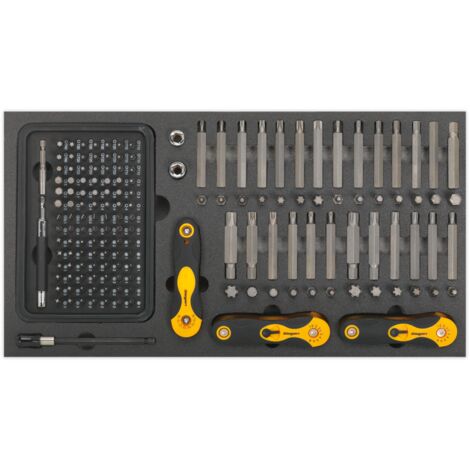 Sealey Siegen Specialised Bit Set & Folding Hex Keys with Tool Tray 192pc S01126