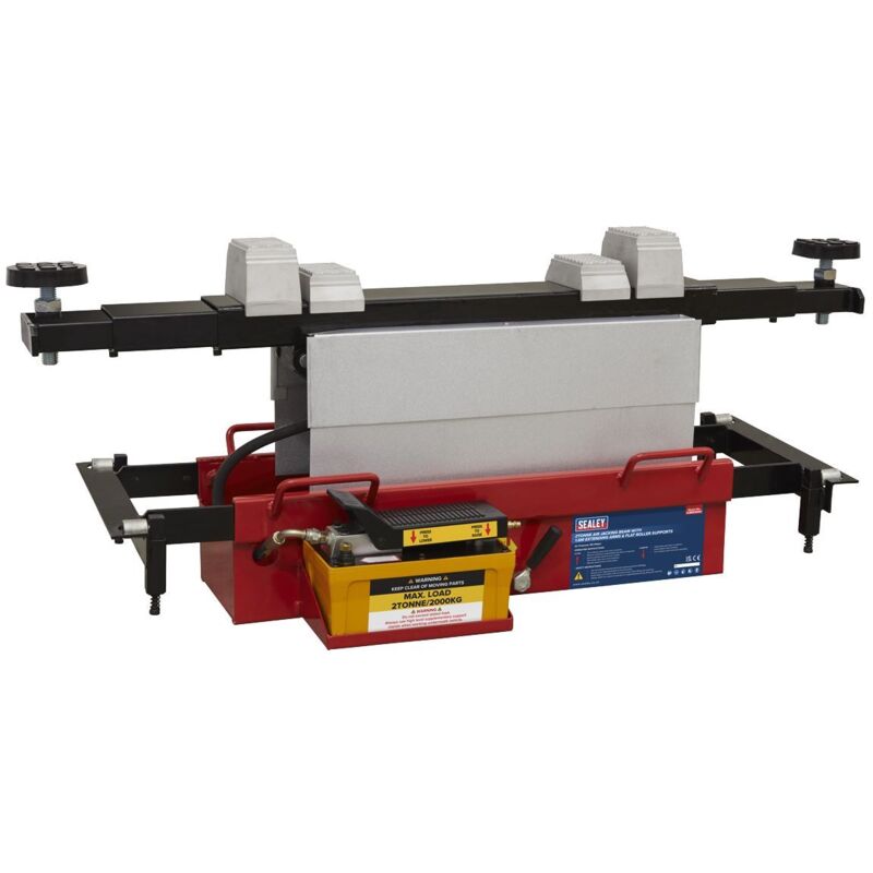 Sealey - SJBEX200A Air Jacking Beam 2 Tonne with Arm Extenders & Flat Roller Supports