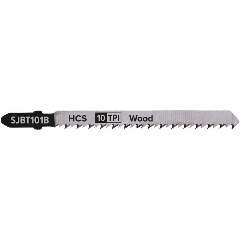 Jigsaw Blade Hard Wood 100mm 10tpi, Pack of 5 - Sealey