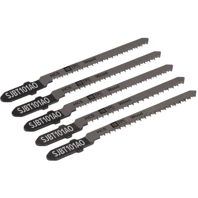 Sealey - SJBT101AO Jigsaw Blade for Hard Wood 83mm 18tpi - Pack of 5