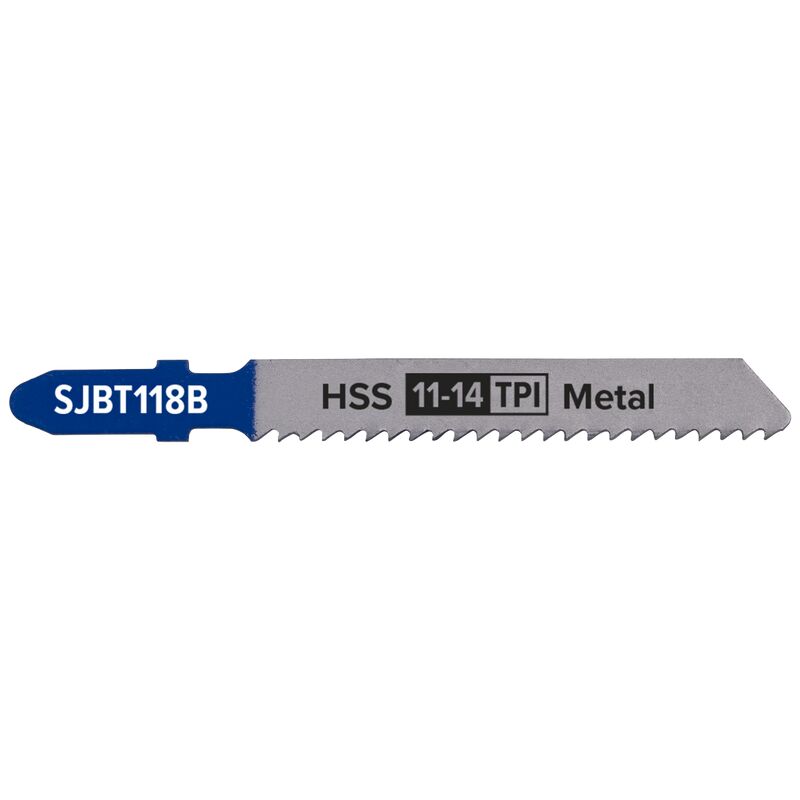 Jigsaw Blade Metal 92mm 11-14tpi, Pack of 5 - Sealey