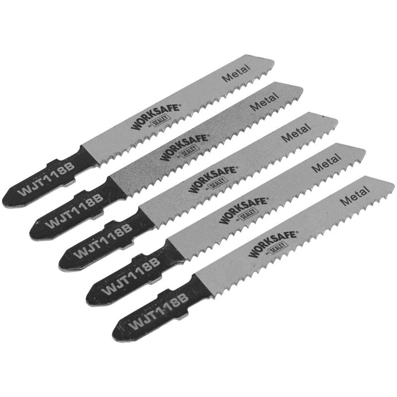 Sealey - WJT118B Worksafe Jigsaw Blade for Metal 55mm 12tpi - Pack of 5