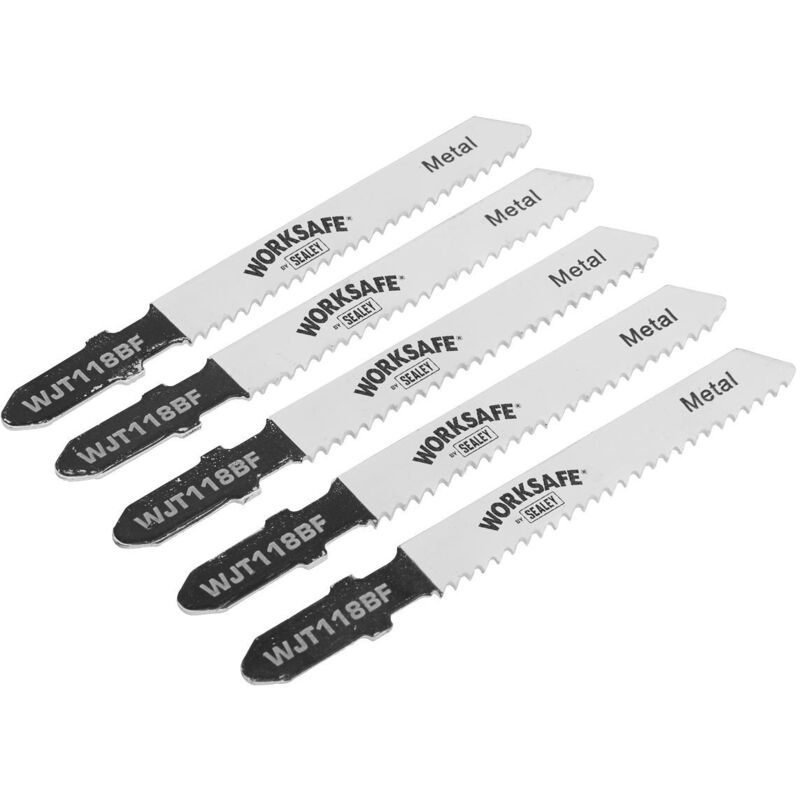 Sealey - WJT118BF Worksafe® Jigsaw Blade for Metal 55mm 12tpi - Pack of 5