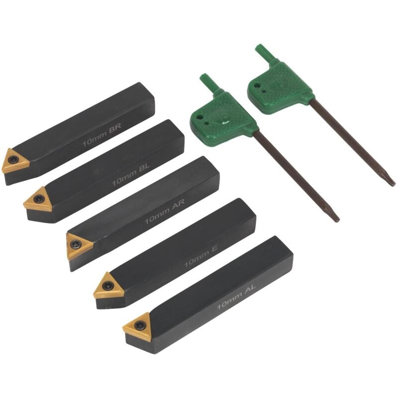 SM3025CS1 Indexable Lathe Turning Tool Set 10mm 5pc - Sealey